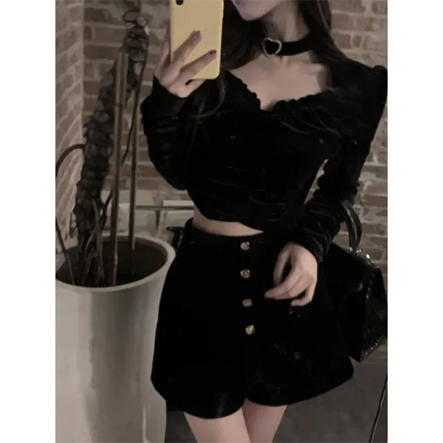 Ladies Fashion Heart Velvet Top Dress Jacket - Shop at LoveMi
