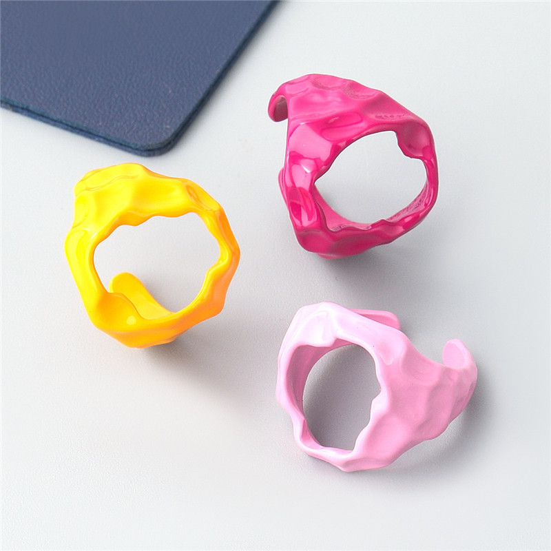 Creative Geometric Alloy Dripping Oil Hip-hop Ring Trendy Girl