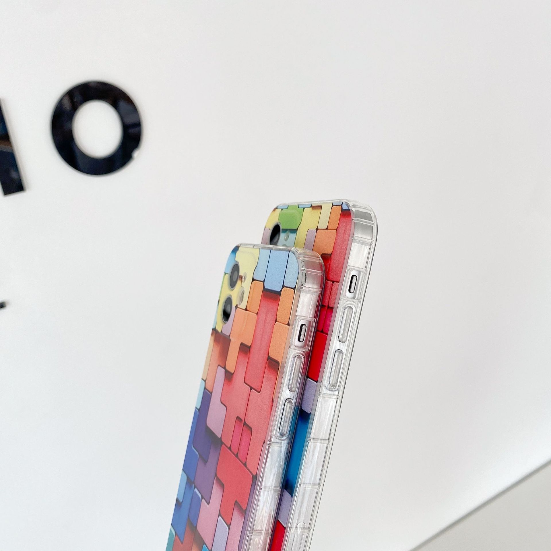 Compatible with Apple , Transparent Building Block Mobile Phone Case Simple Soft Cover