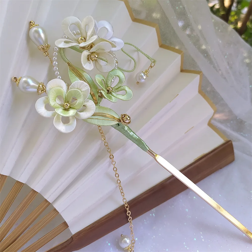 Non-legacy Flower-wrapped Hairpin Finished Product Creative Antique Hair Plate
