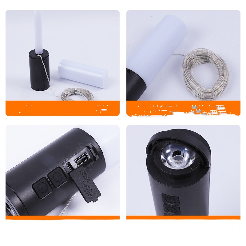 مصباح تخييم خارجي بشحن مع بطارية طويلة العمر ووظائف متعددة