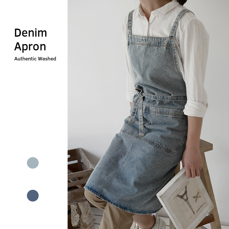 Title 2, Cotton Thickened Denim Canvas Apron Household Bib