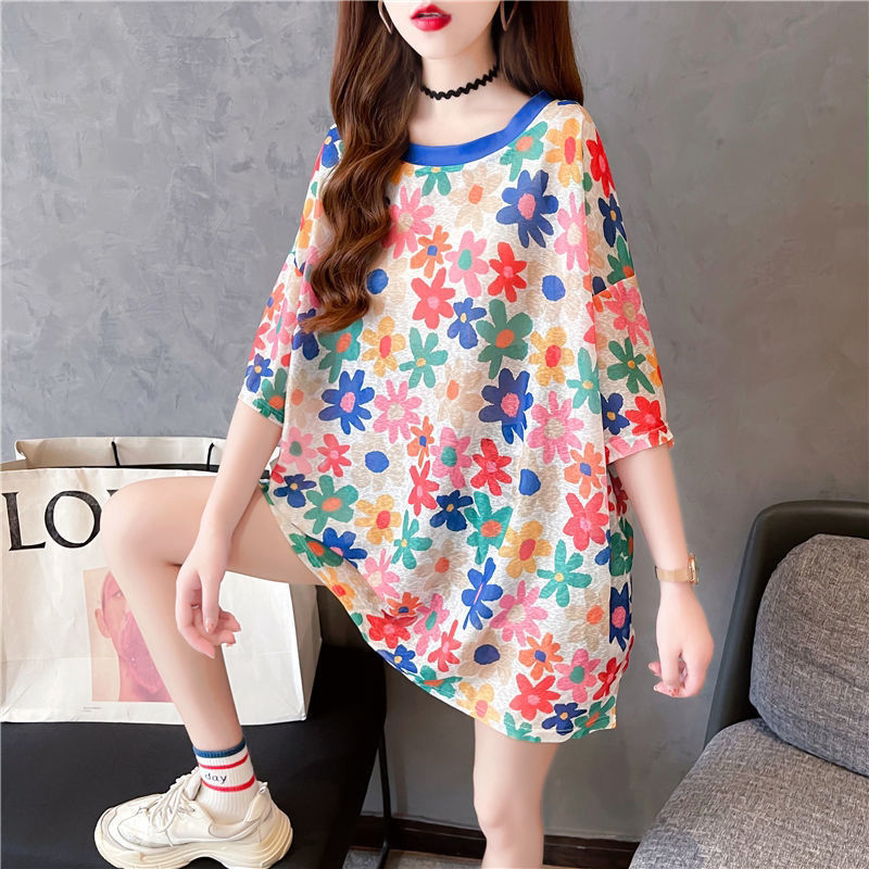 Short-sleeved Loose Plus Size Women's Mid-length Clothing