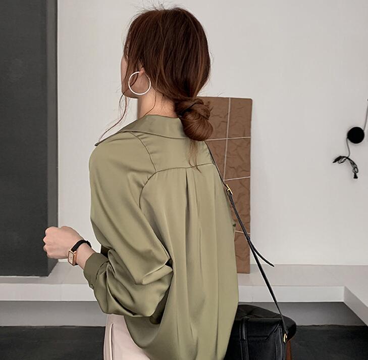 Title 5, Fashion Simple Solid Color Loose Long-sleeved S...