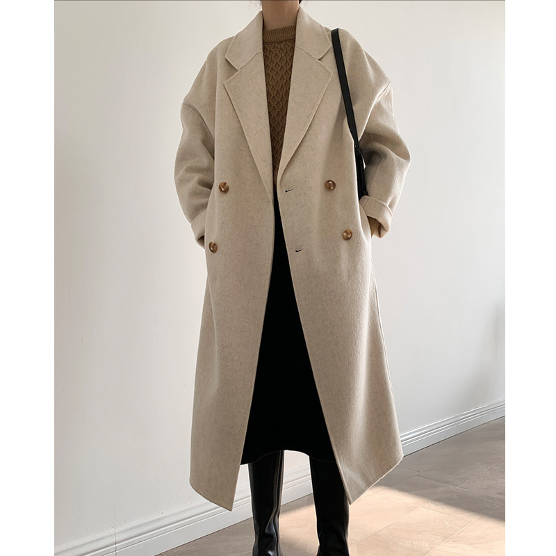 Atmospheric Long Double-sided Wool Coat