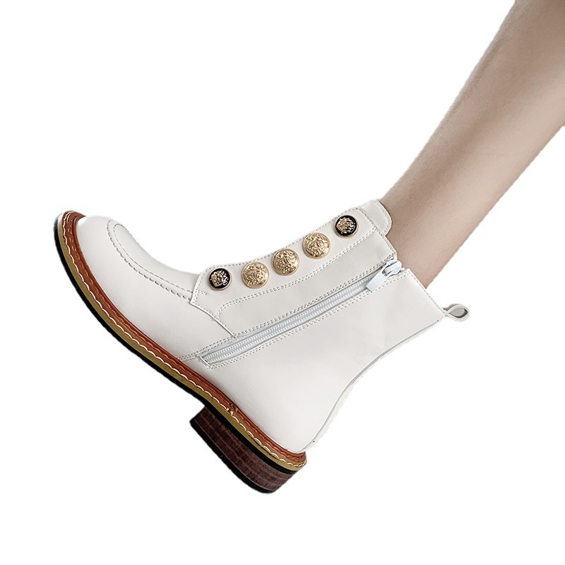 Flat-bottomed Lace-up Low-heel Square Shoes