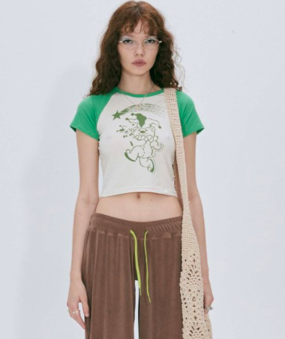 Women's Creative Print Clown Bear Short Sleeves