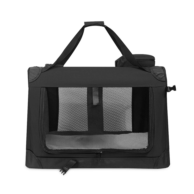 Caisse souple pliante pour chien à 3 portes avec sac de transport et lit en polaire – Image 7