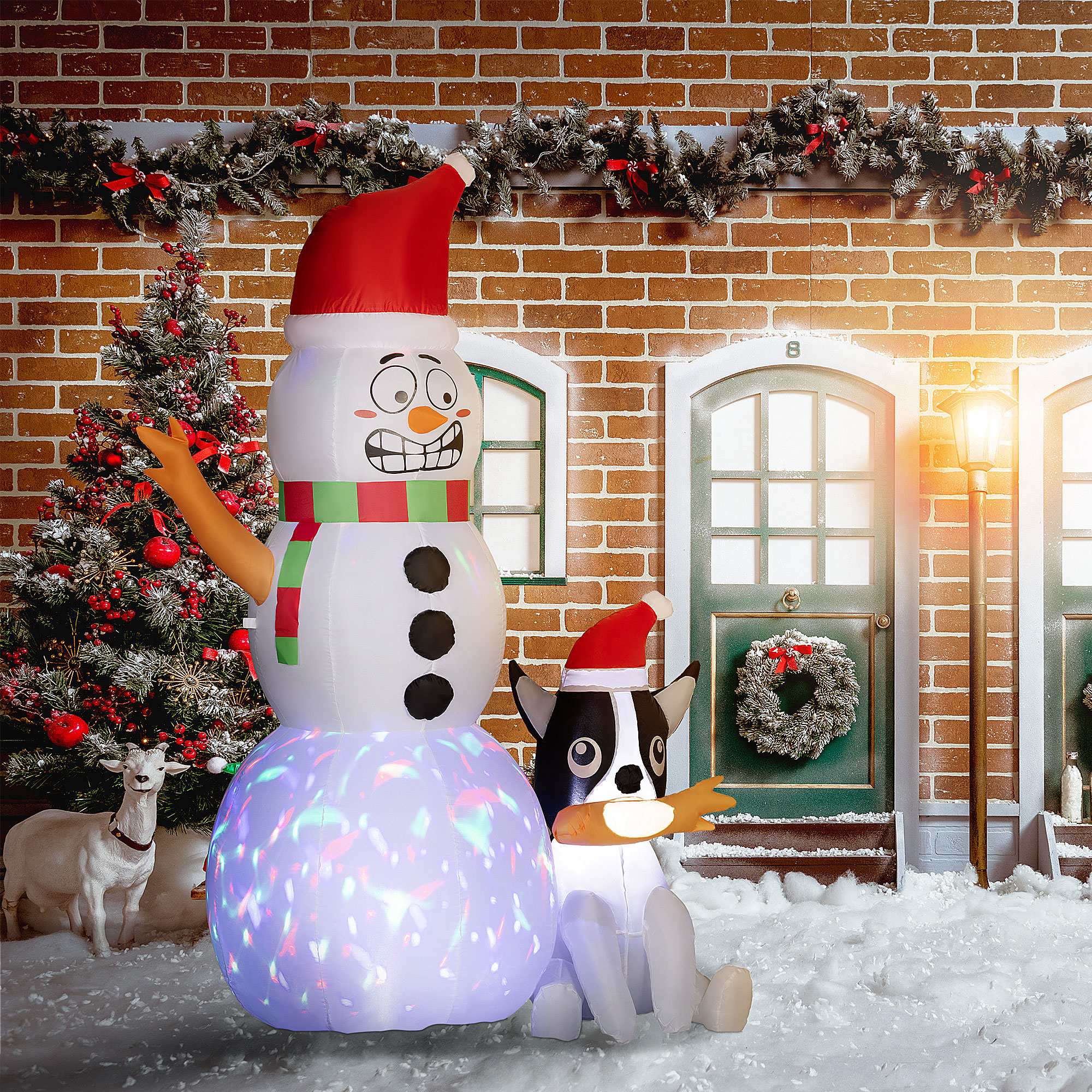 6.2ft Inflatable Santa With Dog Decoration — image 11