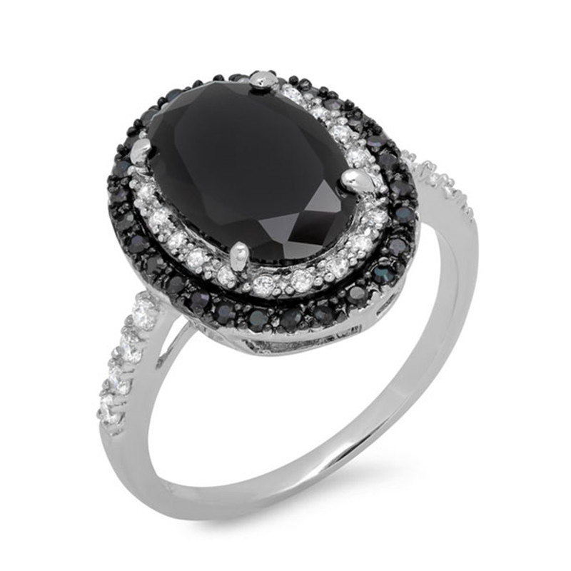 Title 2, Bague femme en zircon noir tendance