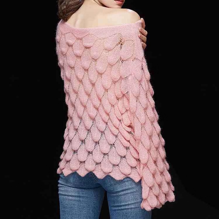 Title 6, Knit Flared Sleeve Leaf Sweater