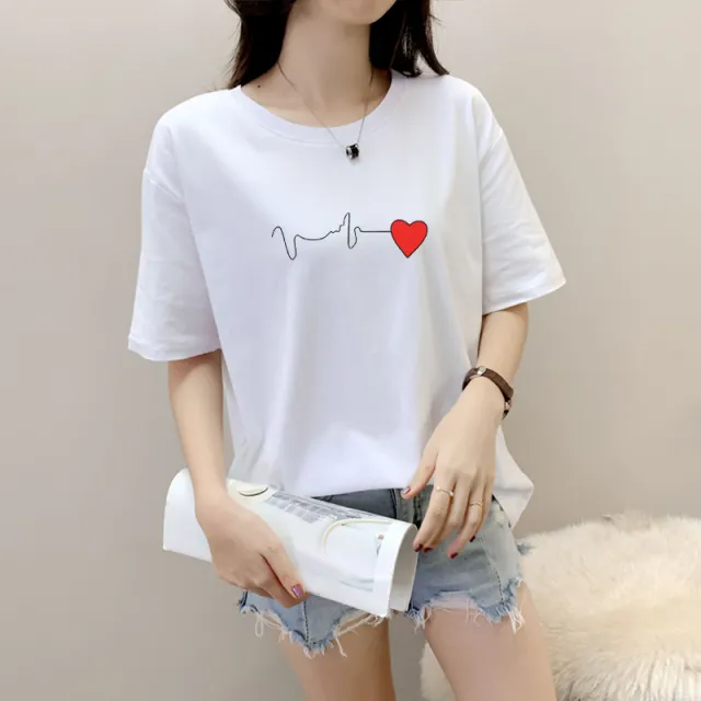 Women's Cotton Loose Round Neck Short Sleeve T shirt 18 Style - Shop at LoveMi