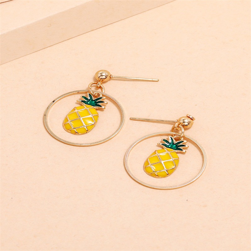Fashionable Ins Temperament Pineapple Earrings 1 Pair