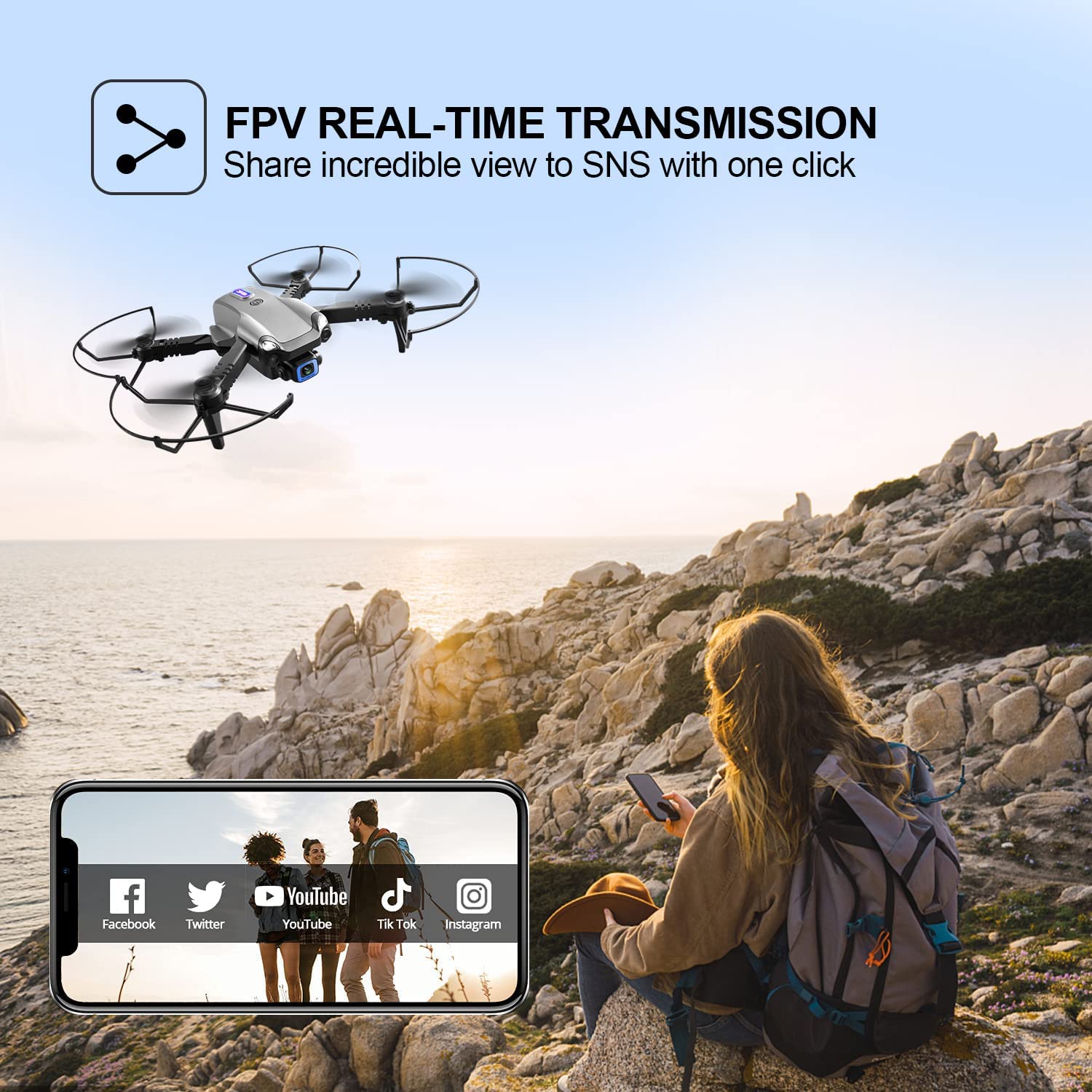 V20 RC Drone WIFI FPV 6K HD Dual Camera Gesture Photo Quadcopter 2 Battery,Suitable For Beginners.,Logistics Is Randomly Sent By UPS,USPS,uni,gofo