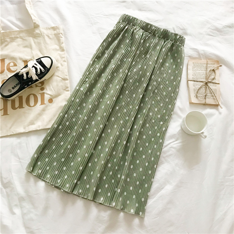 Title 2, Mid-length polka-dot skirt, all-match, slimming...