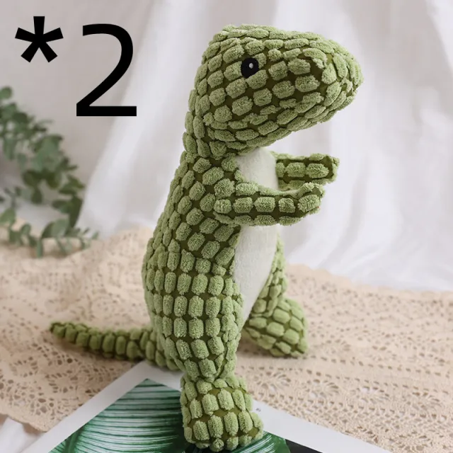 Dog Bite Resistant Plush Sounding Toy Dinosaur 2Pcs Green - Shop at LoveMi