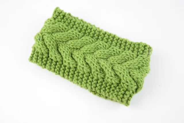 Twist Knitted Wool Headband With Ear Protection Headgear Army Green - Shop at LoveMi