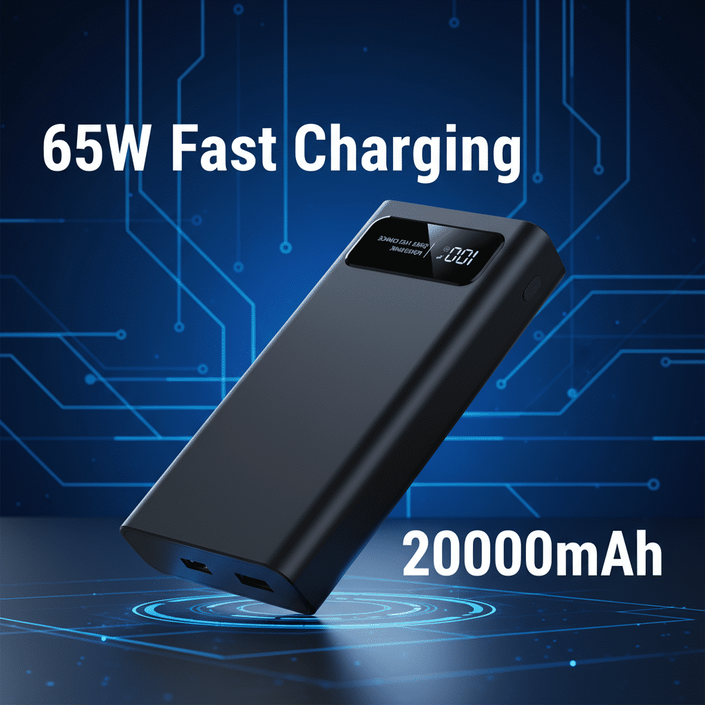 1pcs 20000mAh Portable Charger With 65W Fast Charging Multi-Port Output Smart... 3