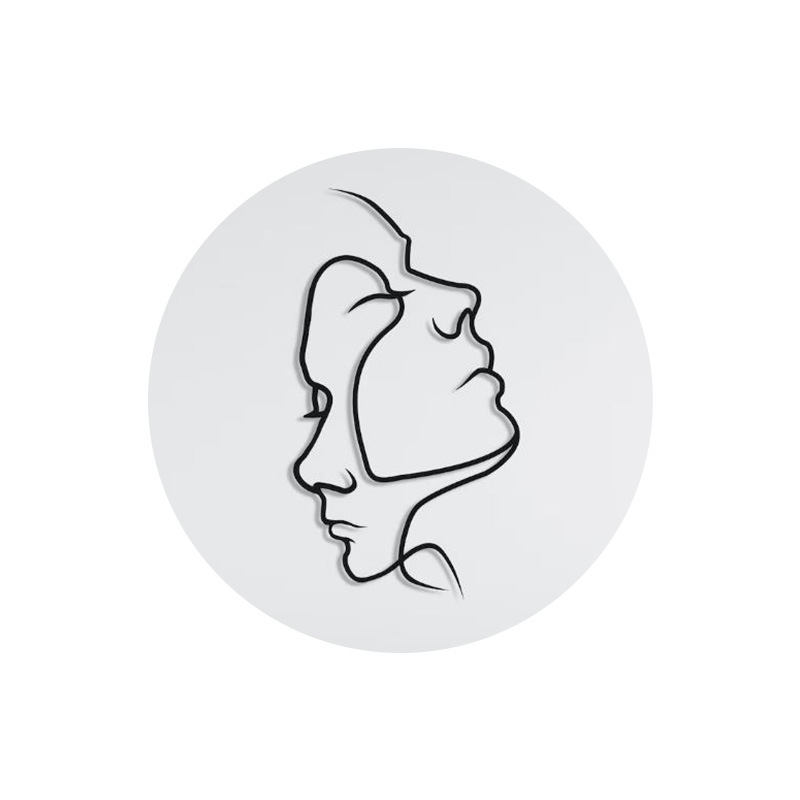 Metal Wall Art, Abstract Couple Silhouette