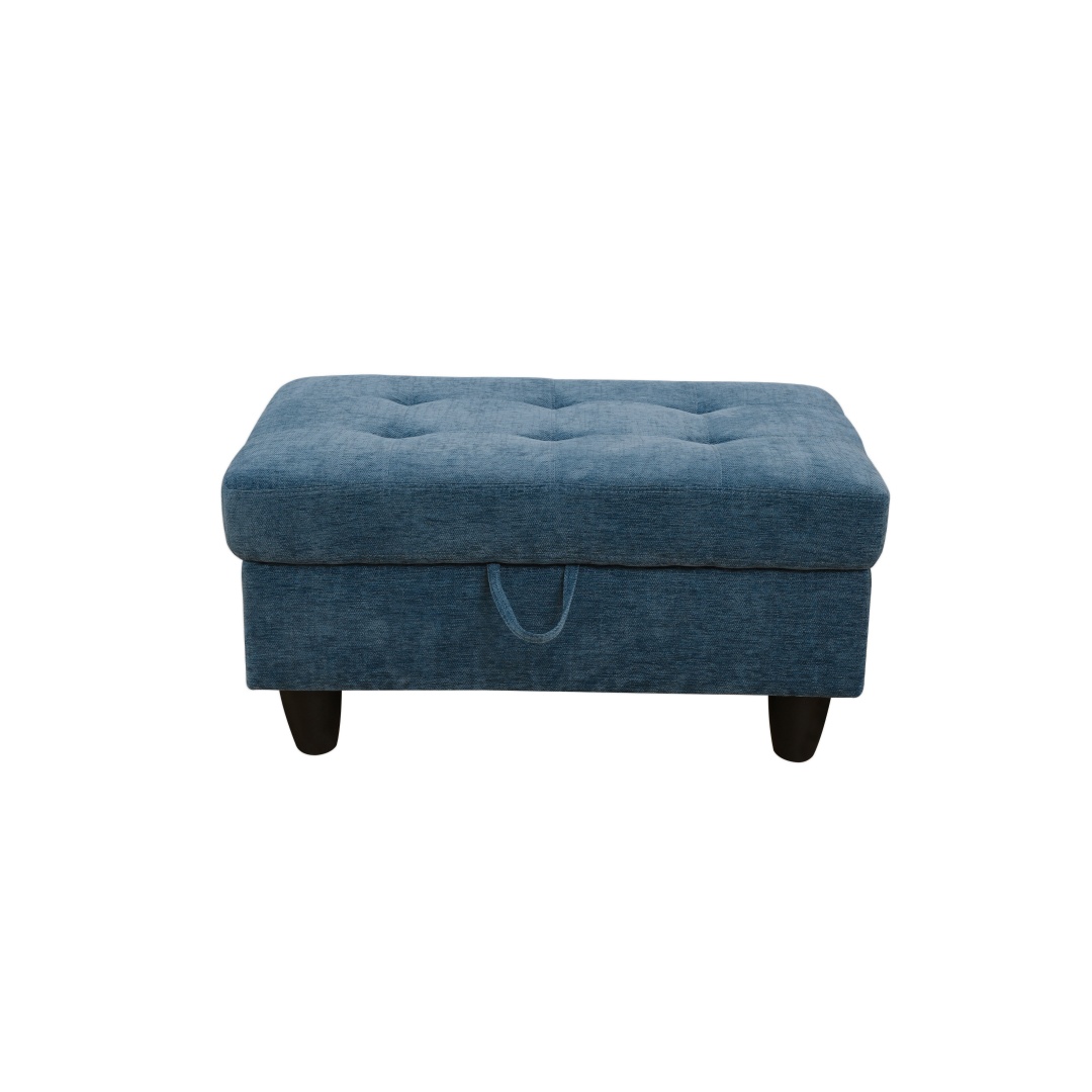 Pickup Only--Blue Flannel 3-Piece Couch Living Room Sofa Set