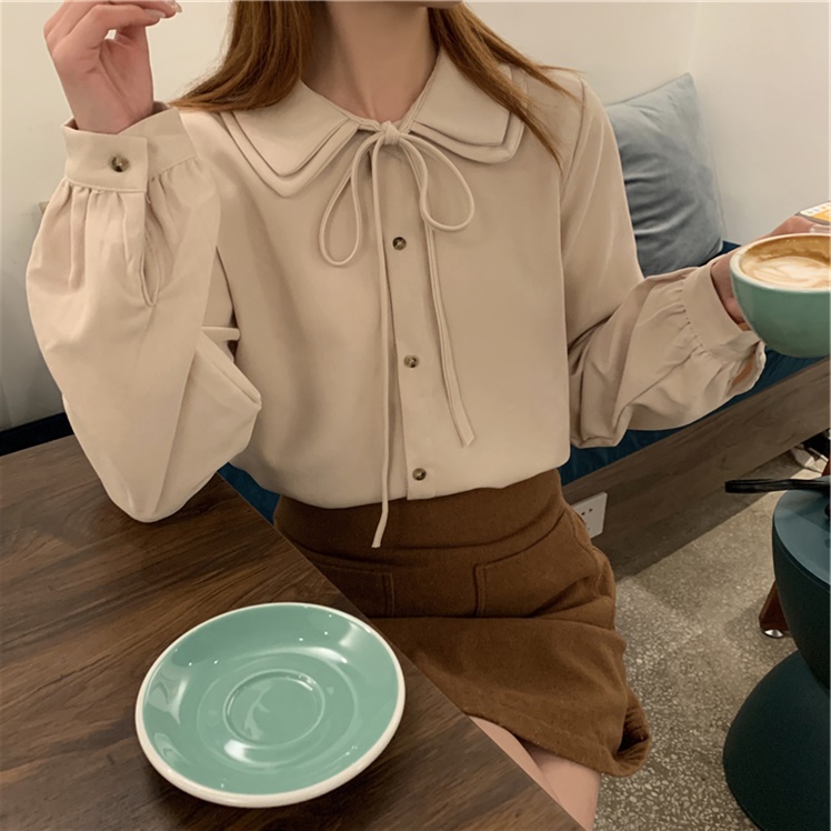 New Style Shirt Female Design Sense Versatile Long-sleeved Shirt