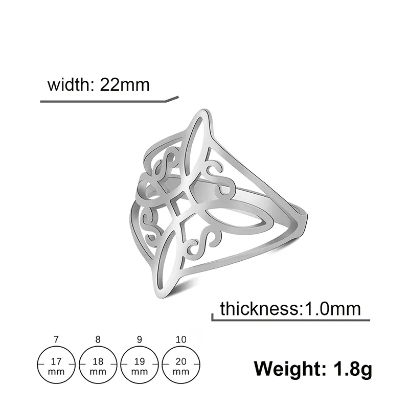 Twisted Infinity Celtic Knot Ring Irish Witch Knot Stainless Steel Rings For Women Men Witchcraft Jewelry