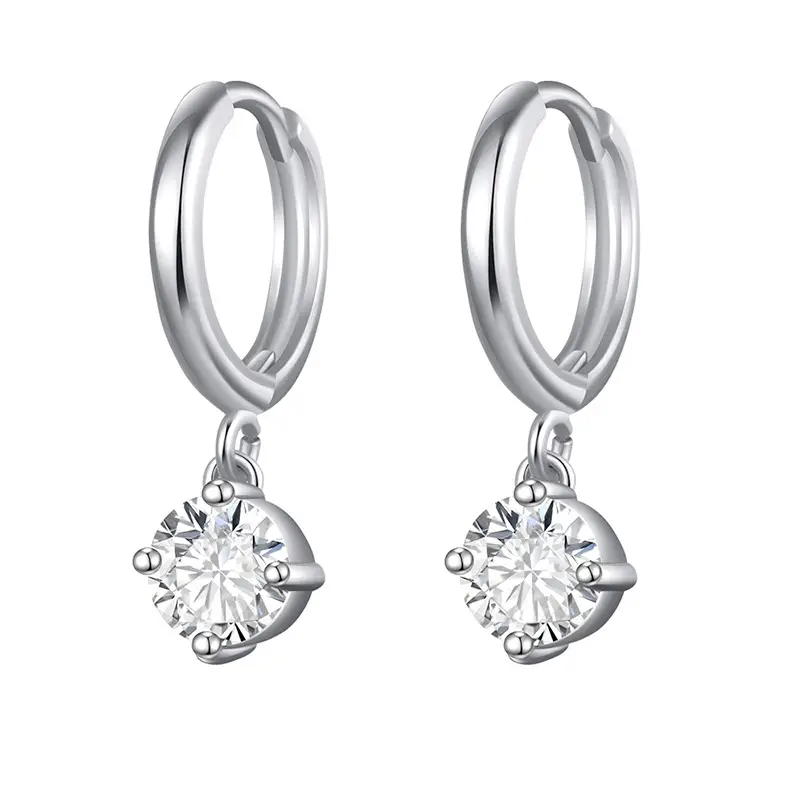 Diamond Zircon Explosion Heart Shaped Simple Earrings