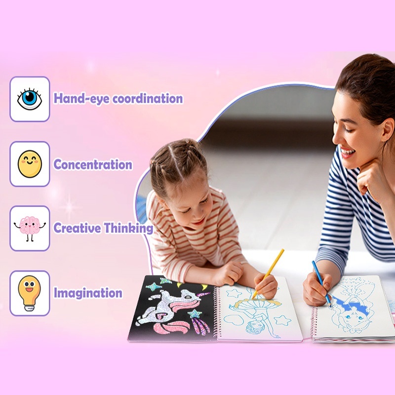 Foil Art Craft Kit For Kids, Children's Cartoon DIY Creative Activity Set