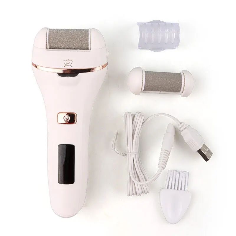 White Electric Foot File With Rechargeable Callus Remover