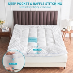 1500GSM Bamboo Mattress Topper Extra Thick 10CM Bed Topper