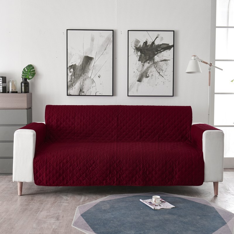 Lattice sofa cover red