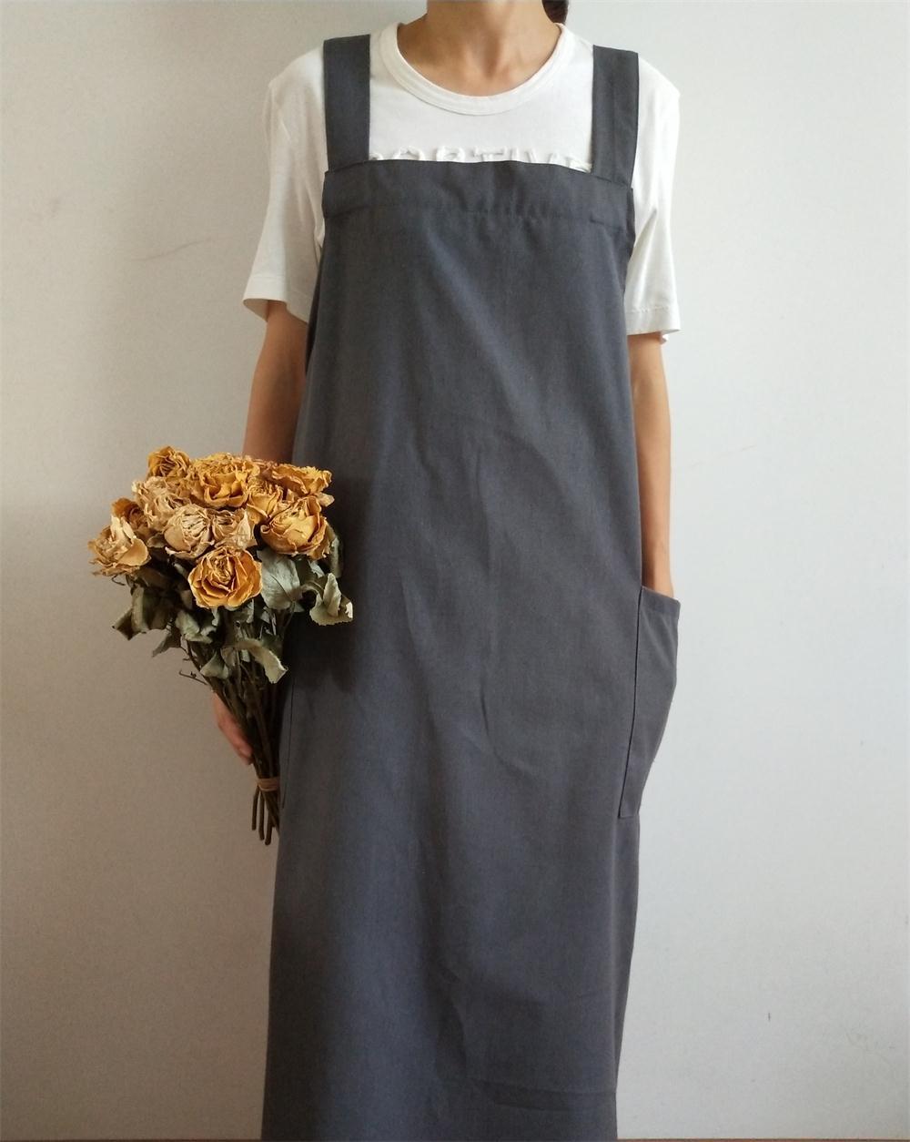 Title 3, Summer Artistic Cotton And Linen Apron Long Hom...