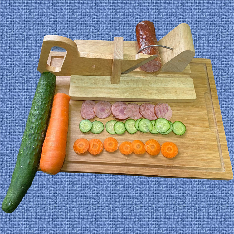 Wood Sausage Cut Oak Block With Cutter