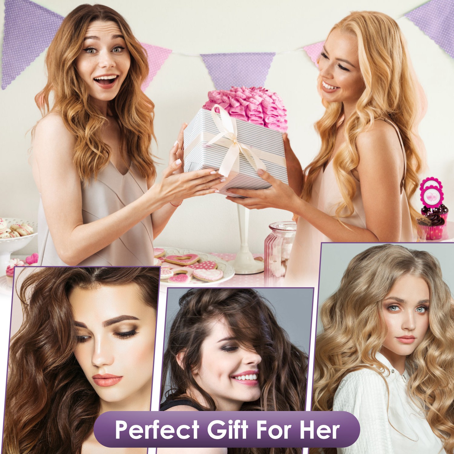 1Pc Hair Iron Curling Waver With Ceramic 1.41inch Barrel Ions Deep Hair Curler Dual Voltage Anti Scald Hair Curling Wand Hair Crimper With 5 Temperature Auto Off 30S Fast Heating 4