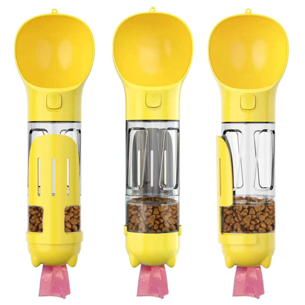 300 500ml Portable Multifunction Dog Water Bottle Food Feeder For Big Dogs 3 In 1 Poop Dispenser Puppy Pet Travel Drinking Bowls – image 7