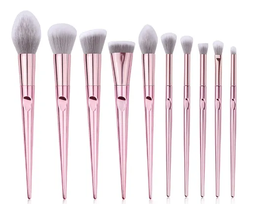 10 Fingerprint Makeup Brushes Pink - Shop at LoveMi