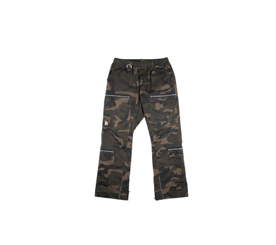 LABT Retro Camouflage Flared Pants National Trend Street Zipper Pocket Lovers Loose Wild Weir Casual Pants
