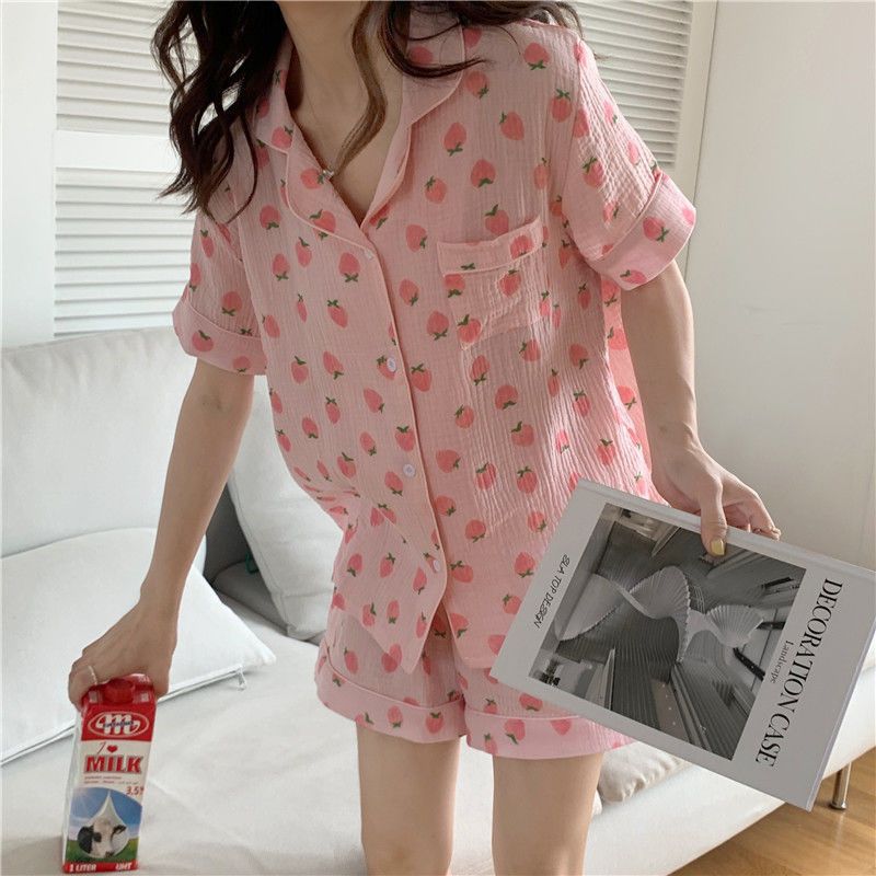 Title 4, New Cotton Pajamas Womens Summer Student Two-p...