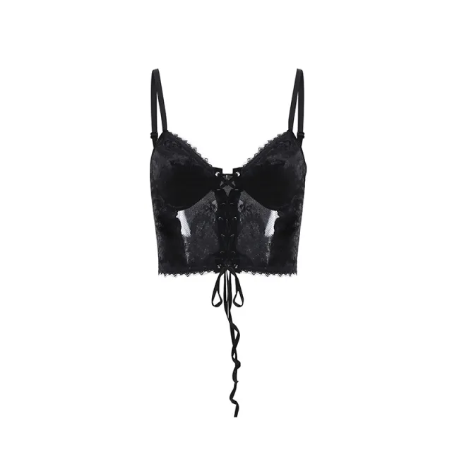 New Dark Style Solid Color Suspender Top Black - Shop at LoveMi