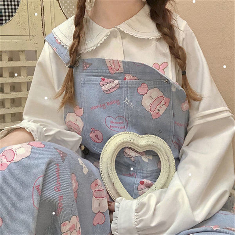 Women's Loose Pants, All-match, Student Childlike Cartoon Japanese Style