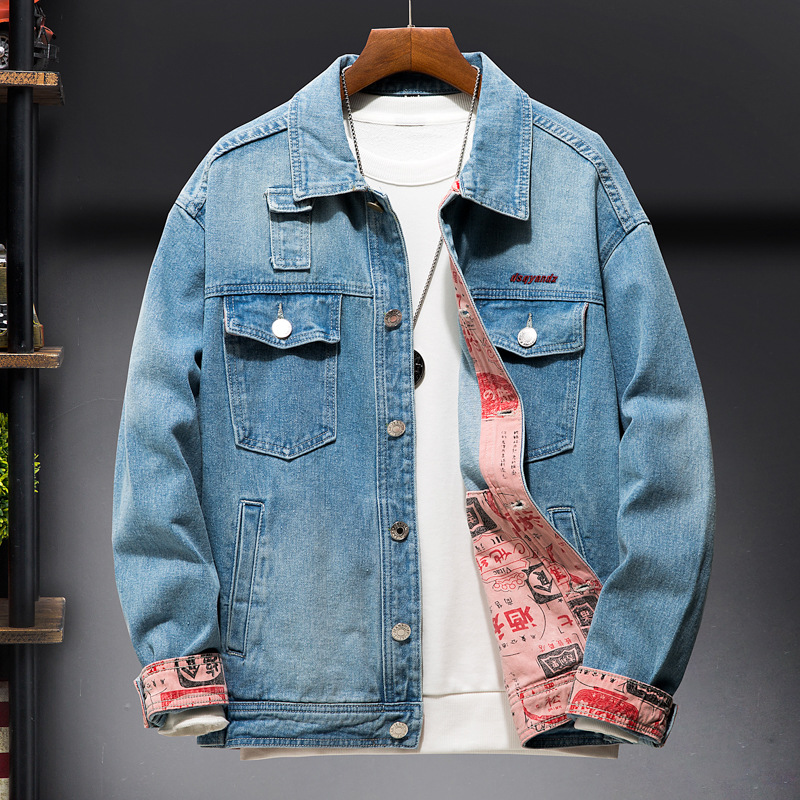 Denim Jacket Coat Men's Japanese Casual