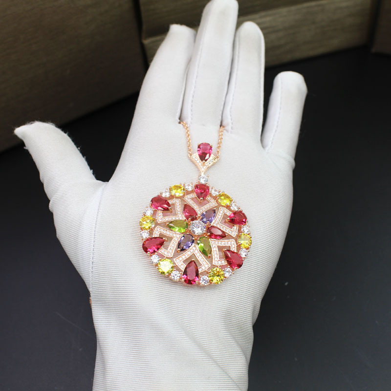 Fan Shaped Colorful Necklace