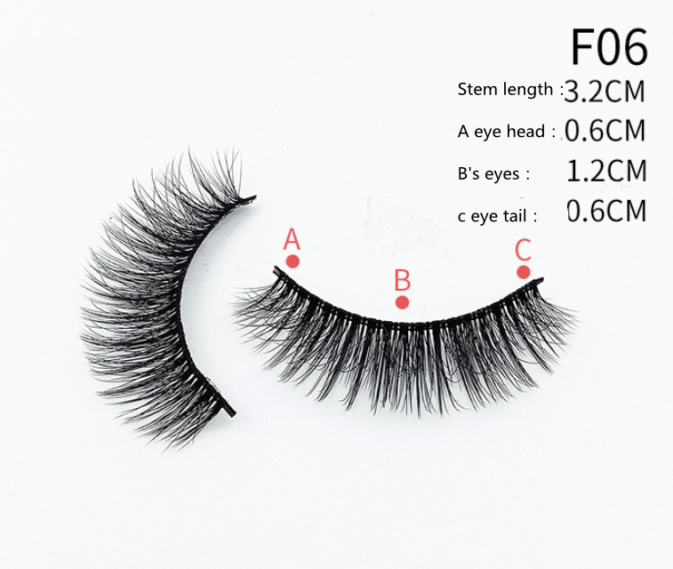 Self adhesive Eyeliner False Eyelashes Multi layer Cross section False Eyelashes F06 - Shop at LoveMi