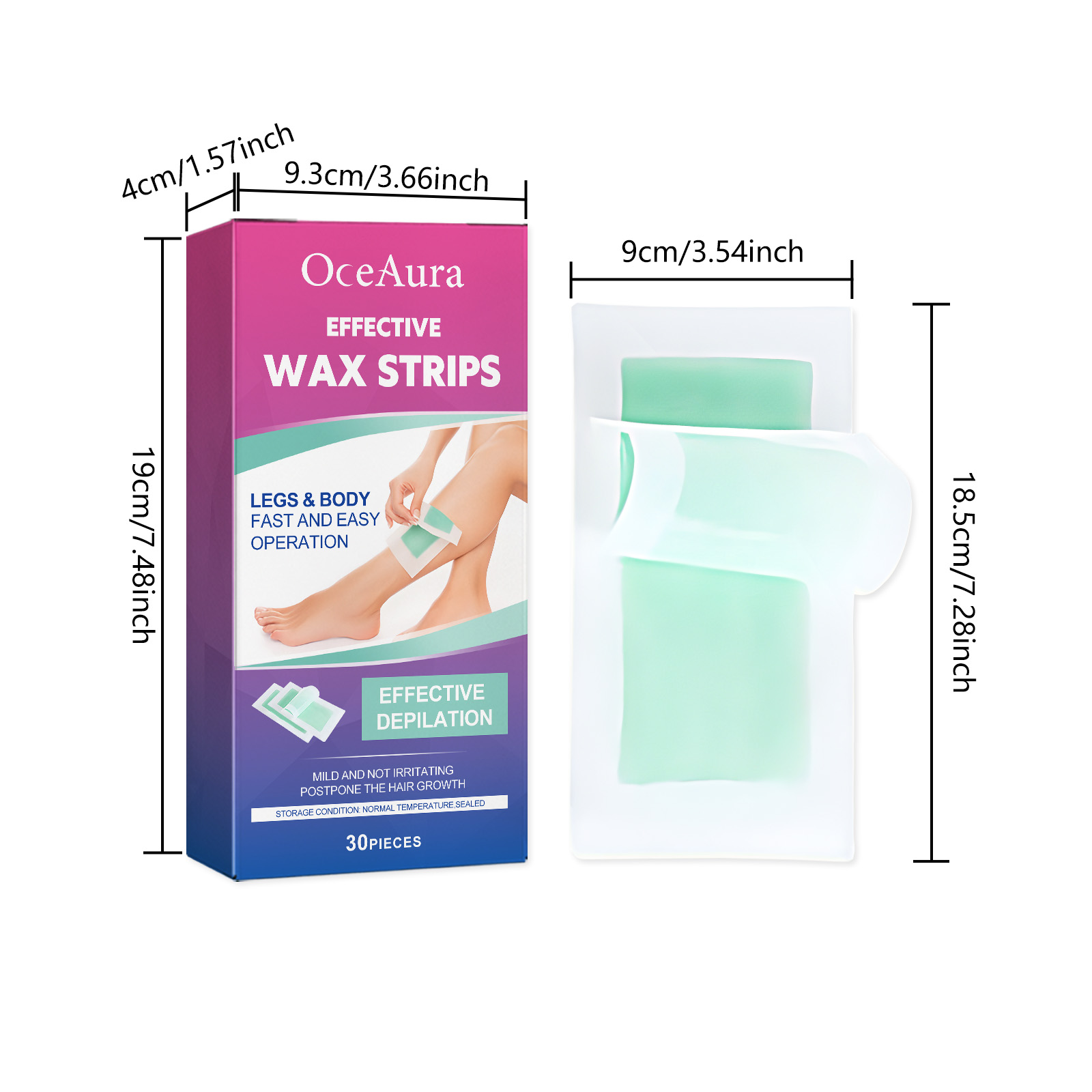 Blueberry Scented Hair Removal Wax Paper 30pcs 1 Box — foto 2