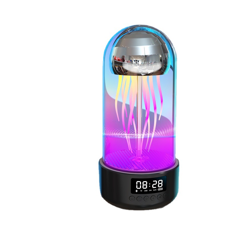3in1 Colorful Jellyfish Lamp med Clock Luminous bærbar - Miniatyr 11