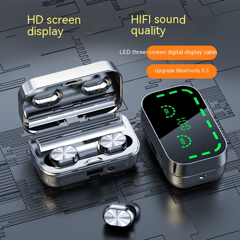 YD05 Bluetooth Headset TWS Mirror Large Screen Digital Display Sports - Image 12