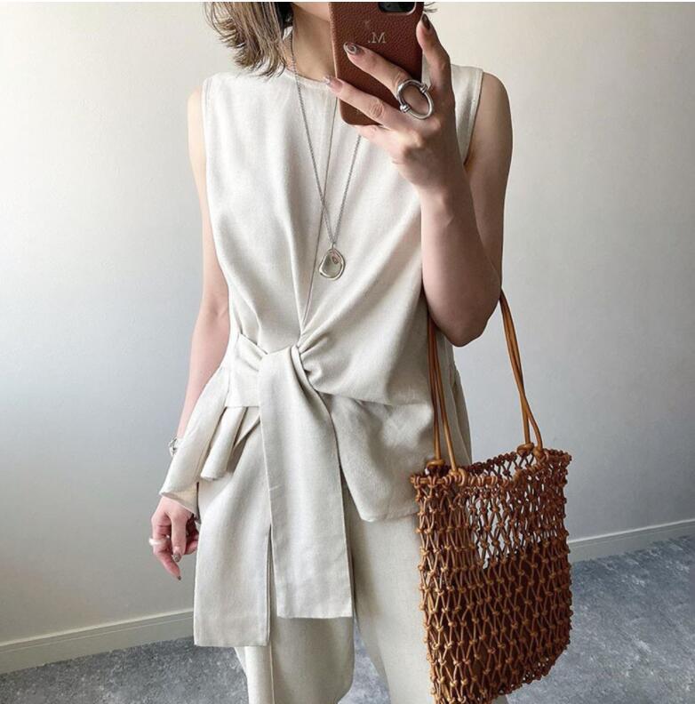 Asymmetrical Top Sleeveless Slim Fit Shirt