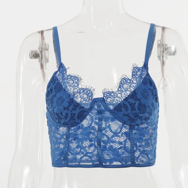European And American Sling Sexy Wrap Breast Top Blue - Shop at LoveMi