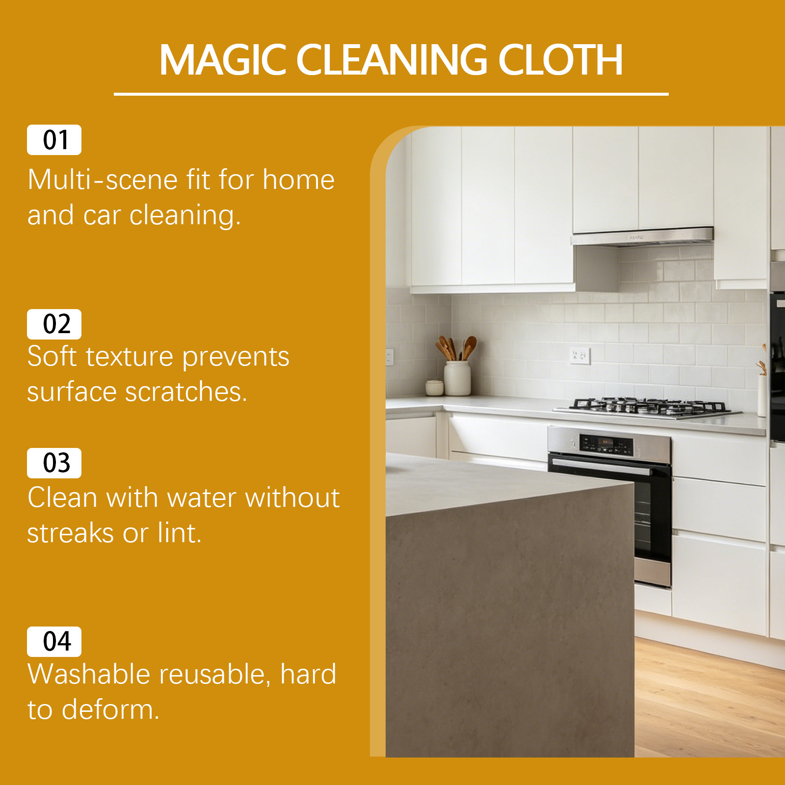 This Amazing Cleaning Cloth Removes Surface Oil And Stains Without Leaving A Trace Or Watermark, Providing A Clean And Refreshing Finish For Everyday Home Cleaning. — foto 2