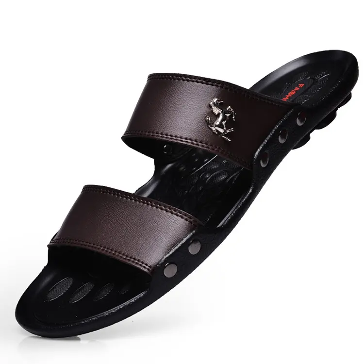 Men's Slippers Outer Wear New One-word for Men